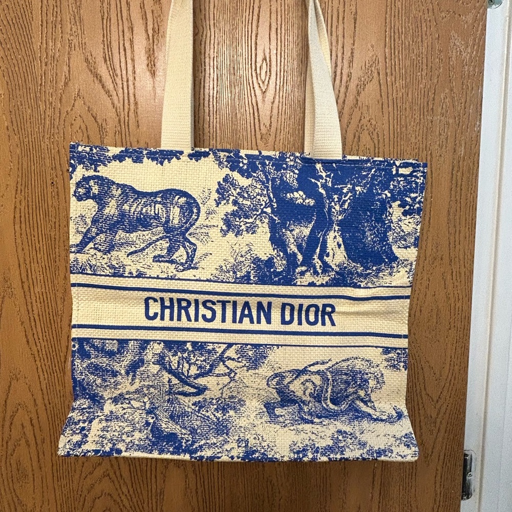 Dior Blue GWP Straw Dioriviera Tote